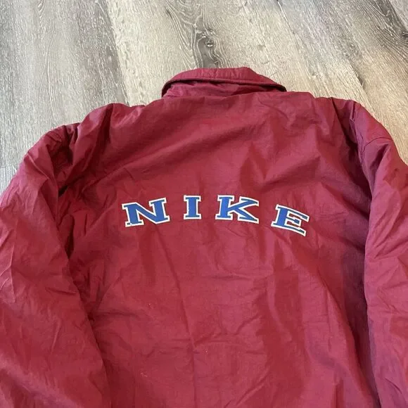 Vintage Nike Jacket Mens XL Red Y2K Spellout Logo Windbreaker Sherpa lined